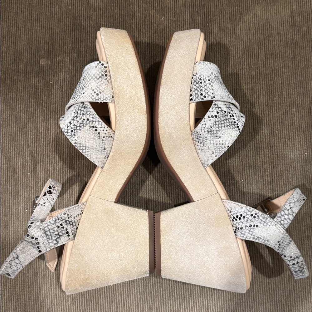 Clarks Maritsa 70 Strap Snake Print Platform Sandals- 7 - Picture 7 of 8